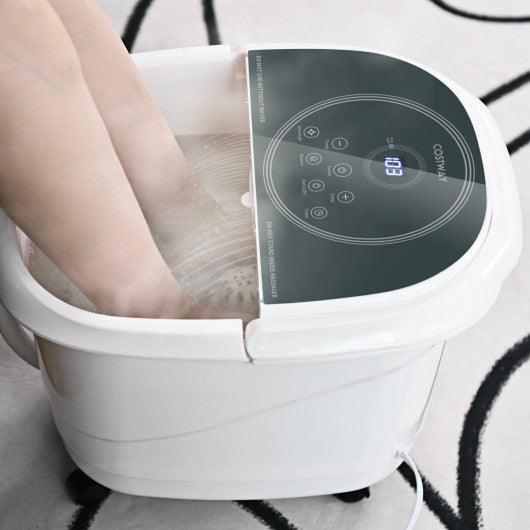 Foot Spa Bath Massager with 3-Angle Shower and Motorized Rollers-Gray