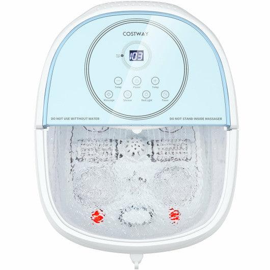 Foot Spa Bath Massager with 3-Angle Shower and Motorized Rollers-Blue