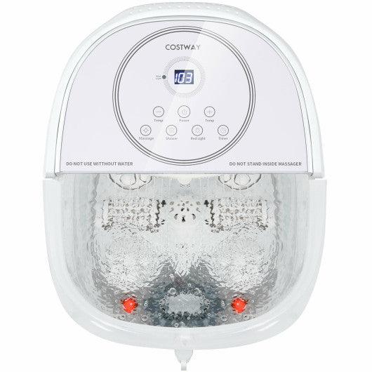 Foot Spa Bath Massager with 3-Angle Shower and Motorized Rollers-White