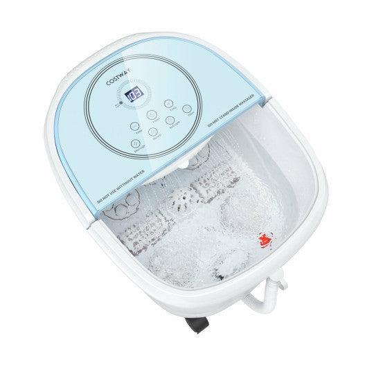 Foot Spa Bath Massager with 3-Angle Shower and Motorized Rollers-Blue