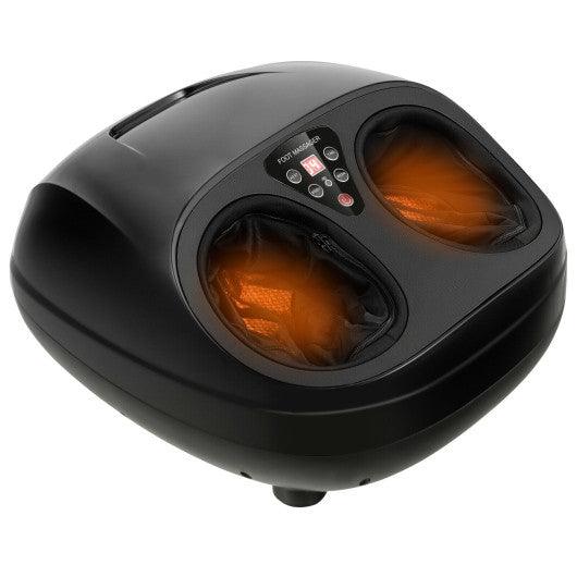 Shiatsu Foot Massager with Heat Kneading Rolling Scraping Air Compression-Black