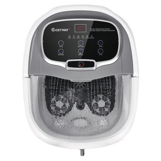 Portable All-In-One Heated Foot Bubble Spa Bath Motorized Massager-Gray | Gray | ZEBRA MASSAGE CHAIRS