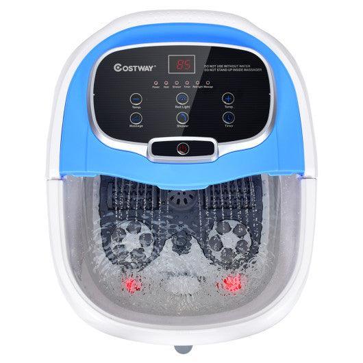 Portable All-In-One Heated Foot Bubble Spa Bath Motorized Massager-Blue | Blue | ZEBRA MASSAGE CHAIRS