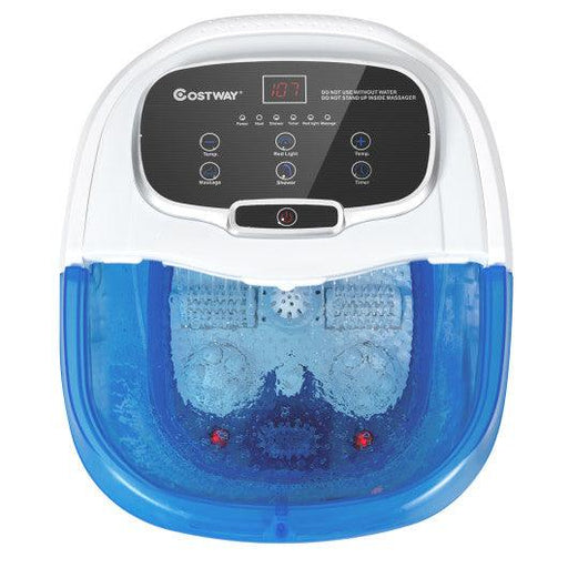 Portable All-In-One Heated Foot Bubble Spa Bath Motorized Massager-Blue and Withe | White | ZEBRA MASSAGE CHAIRS