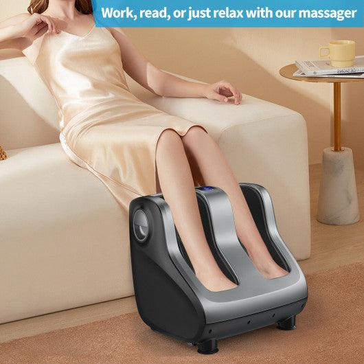 Shiatsu Foot and Calf Massager with Compression Kneading Heating and Vibrating -Gray