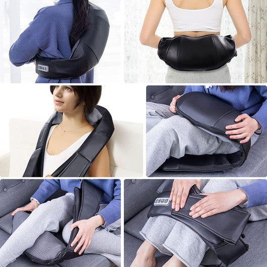 Electric Back and Neck Kneading Shoulder Massager with Heat Straps