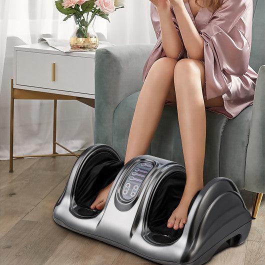 Therapeutic Shiatsu Foot Massager with High Intensity Rollers-Gray