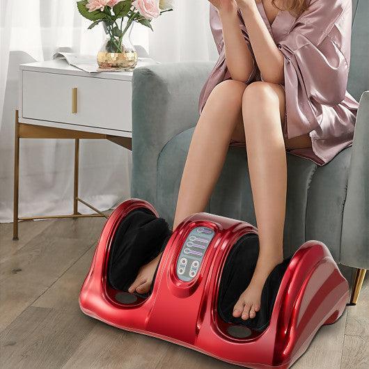 Therapeutic Shiatsu Foot Massager with High Intensity Rollers-Wine