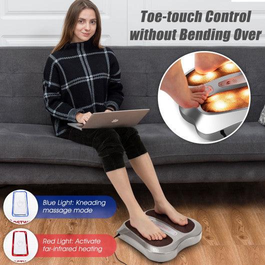 Shiatsu Heated Electric Kneading Foot and Back Massager-Silver