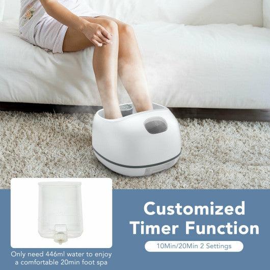 Steam Foot Spa Massager With 3 Heating Levels and Timers-White