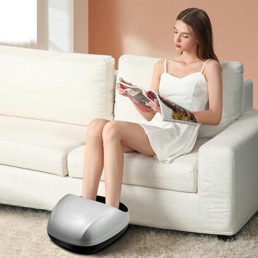 Shiatsu Foot Massager with Heat Kneading Rolling Scraping Air Compression-Silver | Silver | ZEBRA MASSAGE CHAIRS