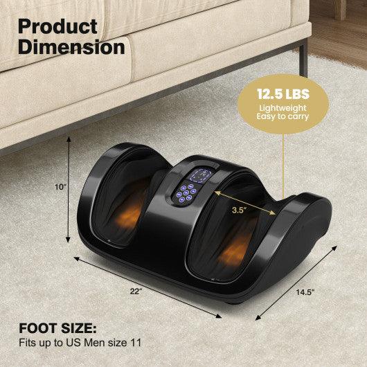 Shiatsu Foot Massager with Kneading and Heat Function -Black