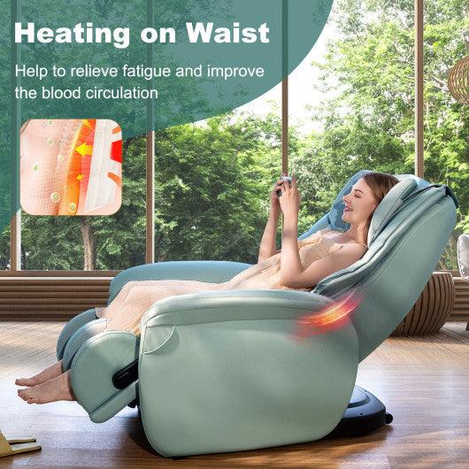 Full Body Zero Gravity Massage Chair with Pillow-Green