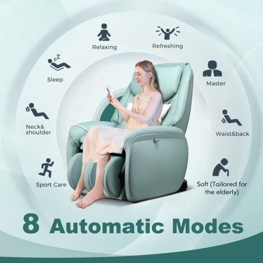 Full Body Zero Gravity Massage Chair with Pillow-Green