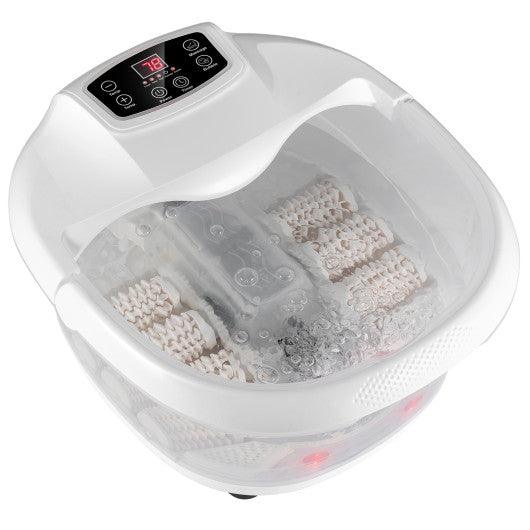 Foot Spa Tub with Bubbles and Electric Massage Rollers for Home Use-White | White | ZEBRA MASSAGE CHAIRS