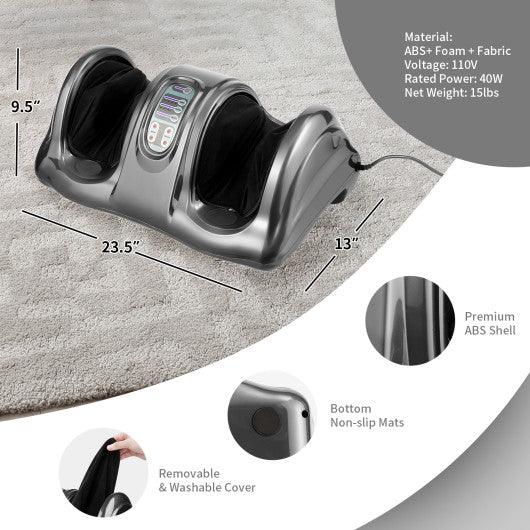 Therapeutic Shiatsu Foot Massager with High Intensity Rollers-Gray