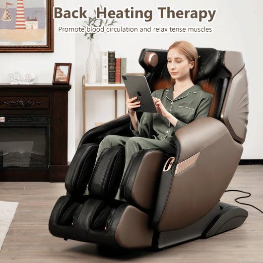 3D SL-Track Electric Full Body Zero Gravity Shiatsu Massage Chair with Heat Roller-Brown