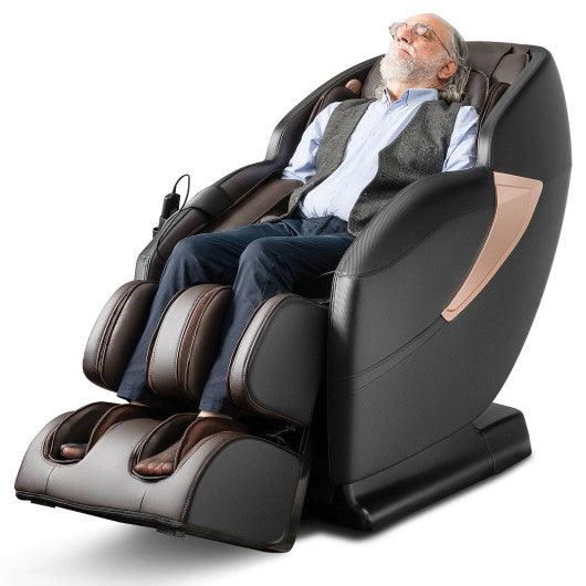 Zero Gravity SL-Track Electric Shiatsu Massage Chair with Intelligent Voice Control-Black